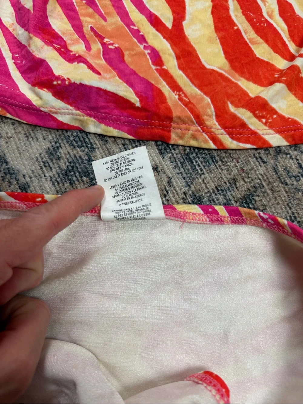 Vintage Y2K DKNY Neon Zebra Tankini 2 Piece Swim Set‎ Bikini XS